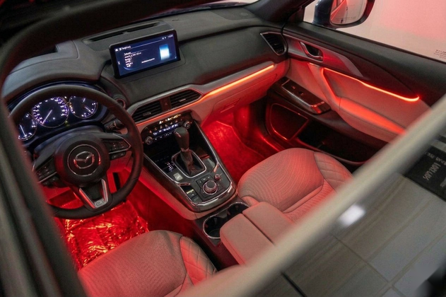 Interior RGB package — red ambient lighting installed in car interior