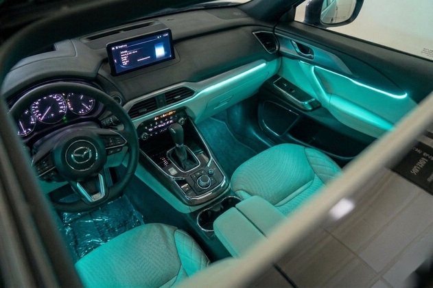 Accent package — teal ambient lighting installed in car interior